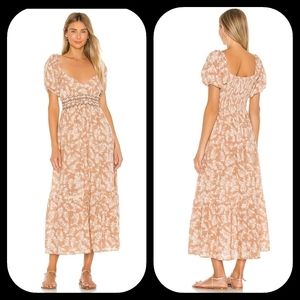 Free People Ellie Printed Maxi Dress in Neutral